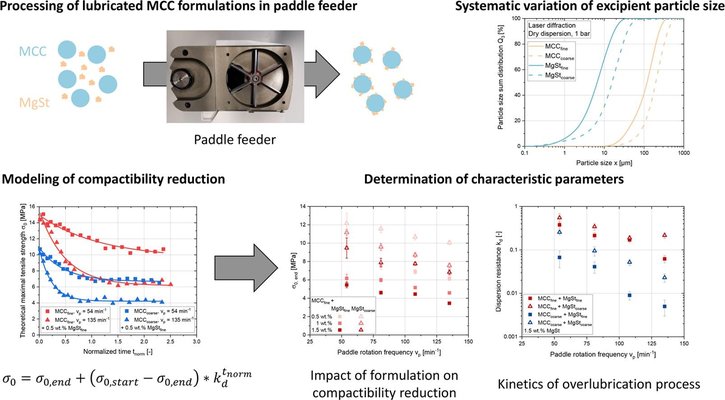 A compactibility-based lubricant dispersion model describing the effect of formulation and paddle speed