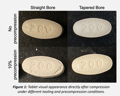 Effect of die taper and precompression on air entrapment during tablet compression