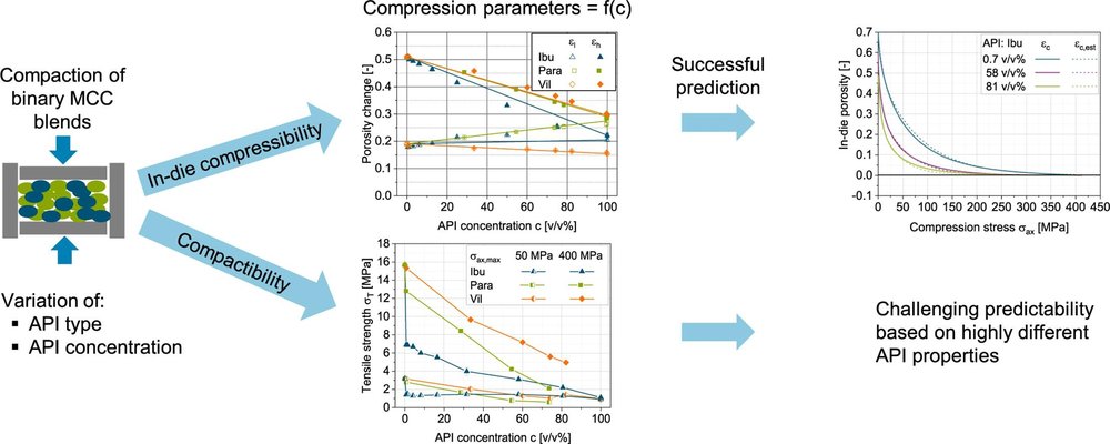 Influence of the drug deformation behaviour on the predictability of compressibility and compactibility of binary mixtures