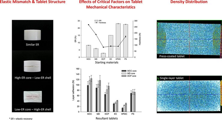 Investigation of critical factors affecting mechanical characteristics of press-coated tablets using a compaction simulator