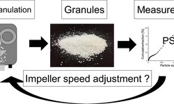 Is the adjustment of the impeller speed a reliable attempt to influence granule size in continuous dry granulation?