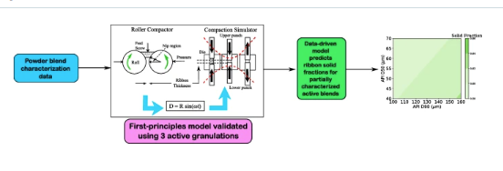 Novel Hybrid Model to Predict Ribbon Solid Fractions in the Roller Compaction Process