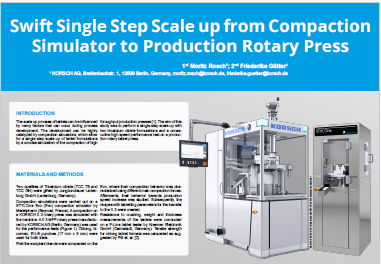 Swift Single Step Scale up from Compaction Simulator to Production Rotary Press