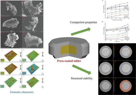 The effect of granules characters on mechanical properties of press-coated tablets: A comparative study