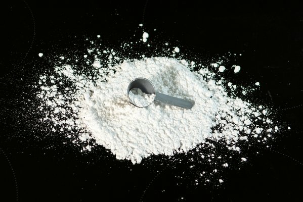 White powder with scoop